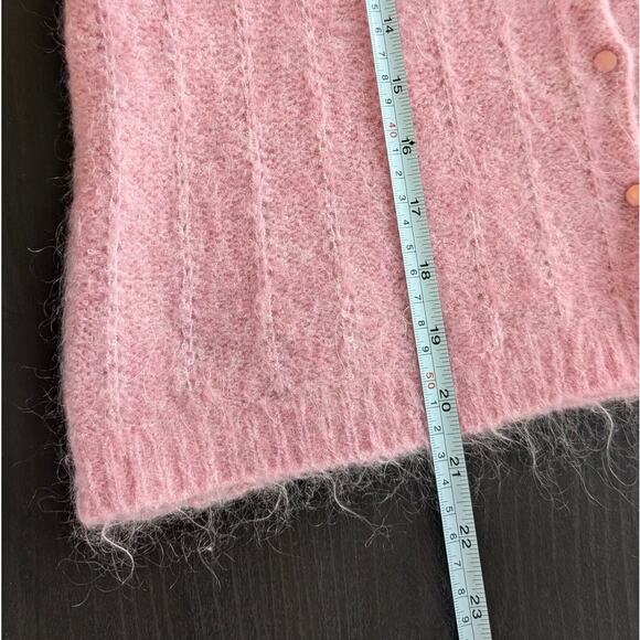 Sézane Amance Pink Wool/Mohair Blend Long Sleeve Button Cardigan, size S - Picture 5 of 7